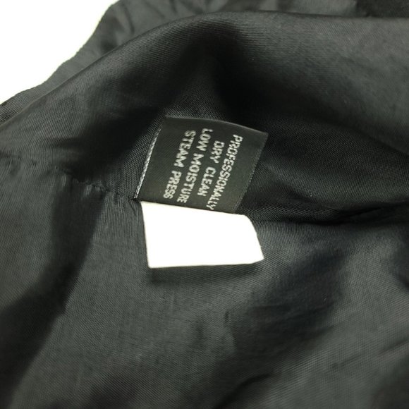 Moschery Wool Gold‎ Zip Front Peplum Jacket Vintage 1980s USA Blazer Black White - Picture 6 of 8